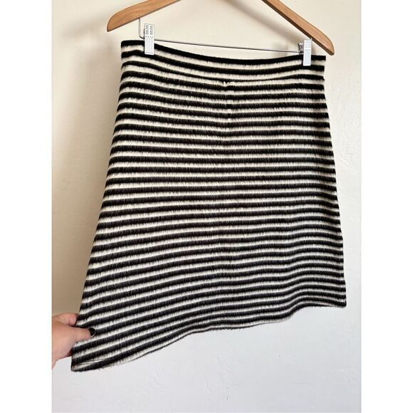 Anthropologie Maeve striped knit fuzzy skirt size 12 - Picture 5 of 13